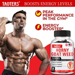Horny Goat Weed Capsules – Unisex, Contains Maca, Tribulus, Black Pepper 30 Caps