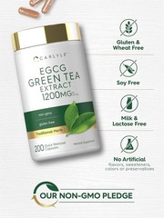 EGCG Green Tea Extract | 1200mg | 200 Capsules | Non-GMO | by Carlyle