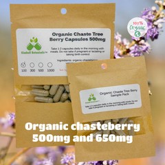 Organic Chaste Tree Berry (Vitex agnus-castus) 500mg and 650mg vegetarian