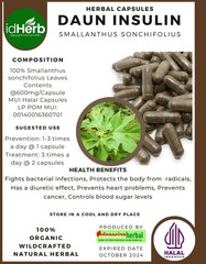 [idHerb] 100-500 CAPSULES Daun insulin Smallanthus sonchifolius WildCrafted