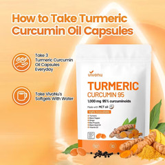Curcumin 1000mg Soft Capsules 95% Curcuminoids 180 Count 90 Day Supply