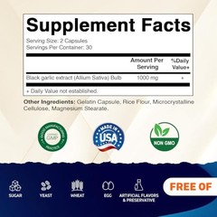 Fermented Black Garlic 1000 mg Per Serving, 60 Capsules – 3 Pack | Support