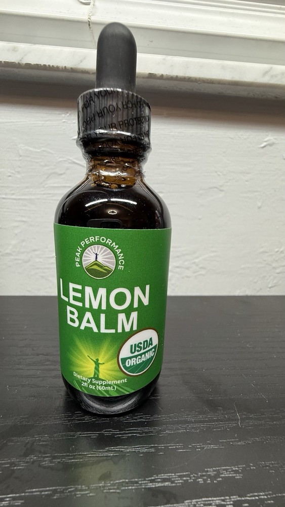 Peak Performance Organic Lemon Balm Liquid Extract Oral Supplement 2 fl oz